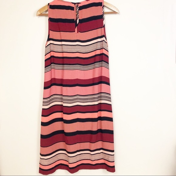 LOFT Bold Striped Sleeveless Shift Dress Pink Women's Size Small - Picture 5 of 8